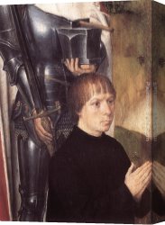 (wings) Canvas Paintings - Triptych of Adriaan Reins [detail 1, left wing] by Hans Memling